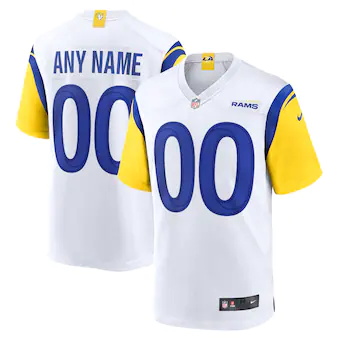 mens nike white los angeles rams alternate custom jersey